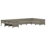 vidaXL Salon de jardin 10 Pièces avec coussins Gris Résine tressée