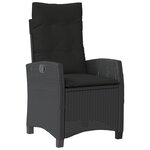 vidaXL Ensemble de salle à manger de jardin 3 pièces avec coussins Noir Poly Rattan