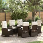 vidaXL Ensemble de salle à manger pour jardin 7 Pièces Marron polyrotin