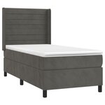 vidaXL Sommier à lattes de lit matelas et LED Gris foncé 100x200 cm
