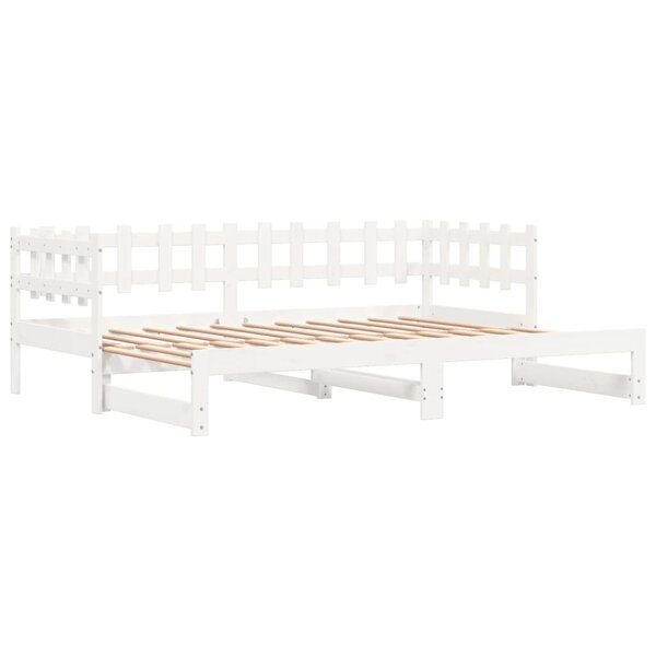 vidaXL Lit coulissant Blanc 2x(80x200) cm Bois de pin massif