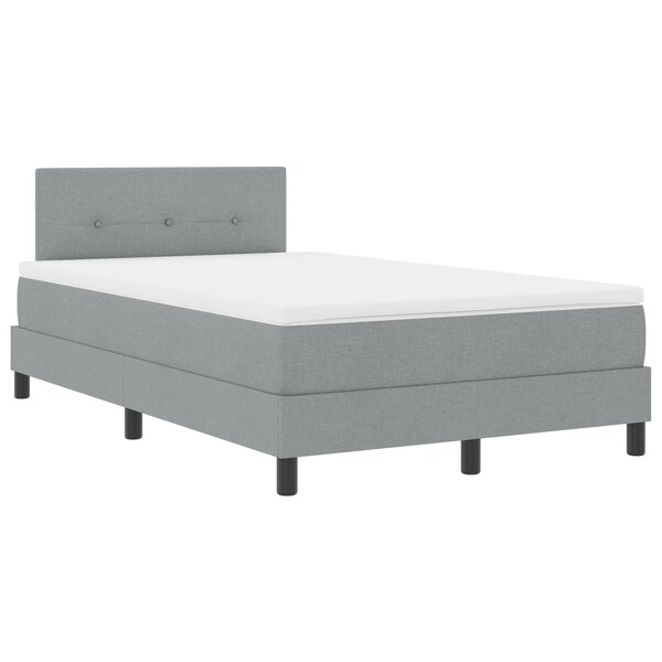 vidaXL Lit avec sommier et matelas & LED gris clair 120x190 cm en tissu
