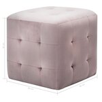 vidaXL Tables de chevet 2 Pièces Rose 30x30x30 cm Tissu velours