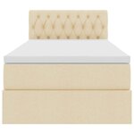 vidaXL Lit avec rangement et matelas avec stockage Crème 90 x 200 cm
