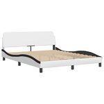 vidaXL Lit avec matelas blanc et noir 160x200 cm similicuir
