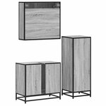 vidaXL Ensemble de meubles de salle de bain 3 Pièces Sonoma gris