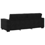 vidaXL Canapé à 3 places Noir 180 cm Velours