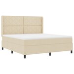 vidaXL Lit à ressorts crème avec matelas et LED 180x200 cm  en tissu
