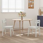 vidaXL Chaise de salle à manger 2 Pièces Blanc Bois de Caoutchouc Massif