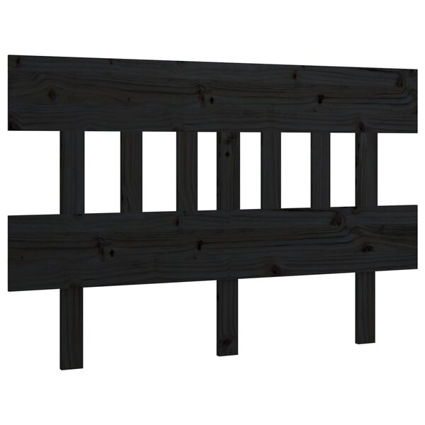 vidaXL Tête de lit Noir 143 5x3x81 cm Bois massif de pin