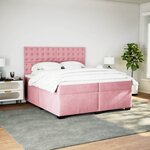 vidaXL Sommier à lattes de lit avec matelas Rose 200x200 cm Velours