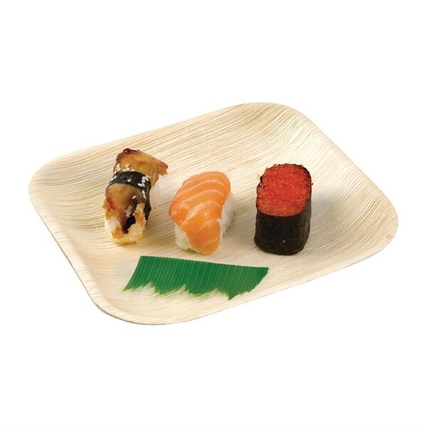 Assiette carrée en feuilles de palmier 200 mm - lot de 100 - fiesta -  - feuilles de palmier 200x200xmm