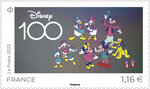 Timbre - Disney 100 - Lettre verte