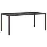 vidaXL Table de jardin pour repas Marron 190 x 90 x 75 cm Poly rotin