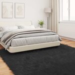 vidaXL Tapis en fausse Tafalla Noir 240 x 240 cm Polyester
