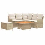 vidaXL Ensembles de meubles 5 Pièces Beige et crème Rotin PE