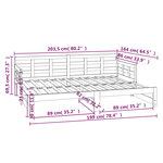 vidaXL Lit coulissant Noir Bois de pin solide 2x(80x200) cm