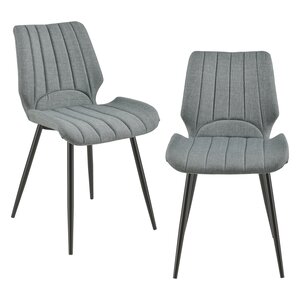 Lot de 2 chaise de cuisine salle à manger bureau pour restaurants housse textile pieds en métal siège rembourré 77 cm gris 03_0002759