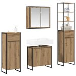 vidaXL Ensemble de mobilier de salle de bain Chêne artisanal