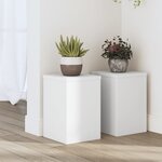 vidaXL Supports pour plantes 2 Pièces blanc 20x20x30 cm bois d'ingénierie