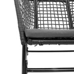 vidaXL Ensemble à manger de jardin coussins 9Pièces noir poly rotin verre