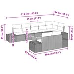 vidaXL Ensemble de canapé de jardin avec coussin 9 Pièces Noir Poly rotin