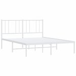 vidaXL Cadre de lit métal avec tête de lit blanc 120x200 cm