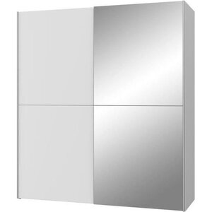 Armoire 2 portes coulissantes + miroir - Panneaux de particules - Blanc mat - 170 3 x 61 2 x 190 5 cm