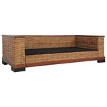 vidaXL Ensemble de canapés 2 Pièces avec coussins Marron Rotin naturel