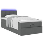 vidaXL Cadre de lit ottoman avec matelas gris foncé 90x190 cm tissu