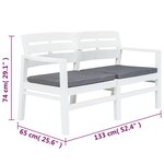 vidaXL Salon de jardin 4 Pièces plastique blanc