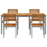 vidaXL Ensemble de salle à manger de jardin 5 pièces en bois d'acacia et métal