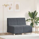 vidaXL Unité de Sofa Modulaire Sans Accoudoirs 2 Pièces Gris foncé