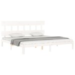 vidaXL Cadre de lit sans matelas blanc 200x200 cm bois massif de pin
