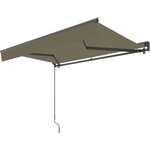 Store banne manuel semi coffre 2,90 x 2m en aluminium, structure grise anthracite, toile taupe BEAURIVAGE