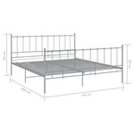 vidaXL Cadre de lit sans matelas gris métal 140x200 cm