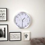 Vidaxl horloge murale à quartz hygromètre et thermomètre 30 cm blanc