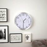 vidaXL Horloge murale à quartz Hygromètre et thermomètre 30 cm Blanc