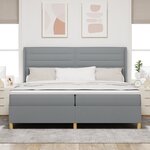 Lit avec matelas Box Spring vidaXL Gris clair 200x200 cm Tissu