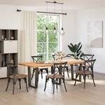 vidaXL Pieds de table à manger en forme de V 3 pièces Acier naturel 70 x (72-73 3) cm