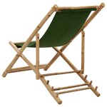 vidaXL Chaise de terrasse bambou et toile vert