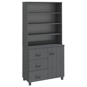 vidaXL Buffet HAMAR Bois massif de pin Gris foncé