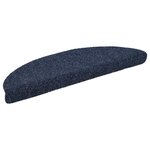 vidaXL Tapis d'escalier autocollants 30 pièces 56 x 17 x 3 cm Bleu Demi-rond