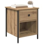 vidaXL Cabinet de chevet avec tiroir Chêne artisanal 40 x 42 x 50 cm