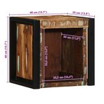 vidaXL Table de chevet multicolore 40x35x40 cm bois de récupération