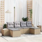 vidaXL Ensemble de canapé de jardin 6 Pièces beige et gris clair