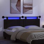 vidaXL Tête de lit suspendue Avec lumière LED Noir Tissu