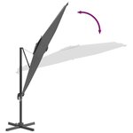 vidaXL Parasol déporté avec mât en aluminium Anthracite 300x300 cm