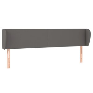 vidaXL Tête de lit avec oreilles Gris 163x23x78/88 cm Similicuir