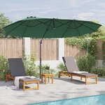 vidaXL Parasol cantilever de jardin Vert 372 x 198 x 243 cm